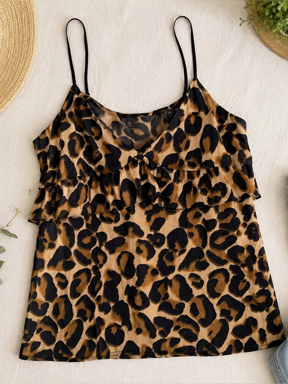 Scotch & Soda Maison Scotch Leopard Print Ruffle Cami Tank Top NWT Medium